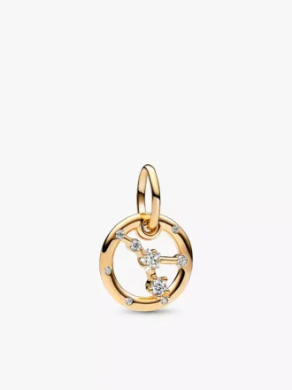 Sternzeichen-Dangle Charm „Krebs“, 14-karätig vergoldet