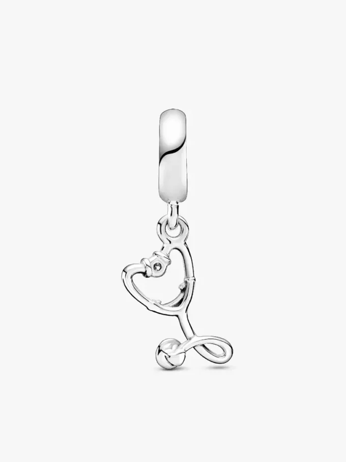 Stethoskop-Herz-Dangle Charm aus Sterlingsilber Stethoskop-Herz-Dangle Charm aus Sterlingsilber