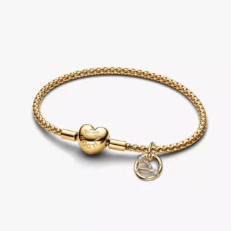 Stier-Dangle Charm-Armband-Set mit Nieten, 2er-Set