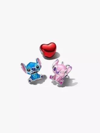 Stitch-Valentinstag-Charm-Geschenkset aus Sterlingsilber