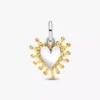 Strahlender Herz-Dangle Charm aus Sterlingsilber, 14-karätig vergoldet
