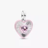 Strahlender rosa Herz-Charm aus Sterlingsilber