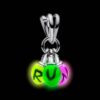 Stranger Things Im Dunkeln Leuchtender „Run“-Dangle Charm – Sterlingsilber