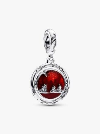 Stranger Things Im Dunkeln leuchtender Upside-Down-Dangle Charm – Sterlingsilber