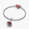Stranger Things Im Dunkeln leuchtender Upside-Down-Dangle Charm – Sterlingsilber