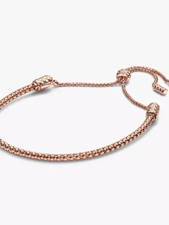 Studded Chain Slider Armband, 14 Karat Roségold-Beschichtung