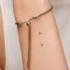 Studded Chain Slider Armband – 14 Karat vergoldet Studded Chain Slider Armband – 14 Karat vergoldet