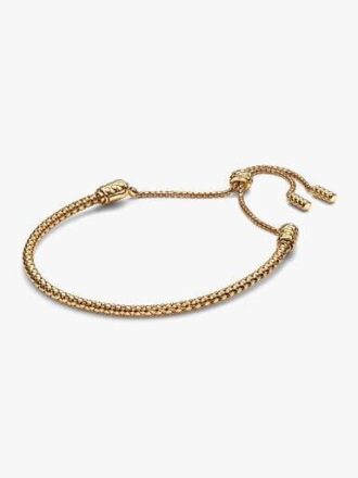 Studded Chain Slider Armband – 14 Karat vergoldet