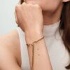 Studded Chain Slider Armband – 14 Karat vergoldet Studded Chain Slider Armband – 14 Karat vergoldet