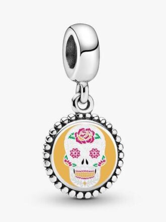 Sugar Skull Dangle Charm – Sterlingsilber