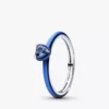 Blauer Chakra-Herzring aus Sterlingsilber Blauer Chakra-Herzring aus Sterlingsilber