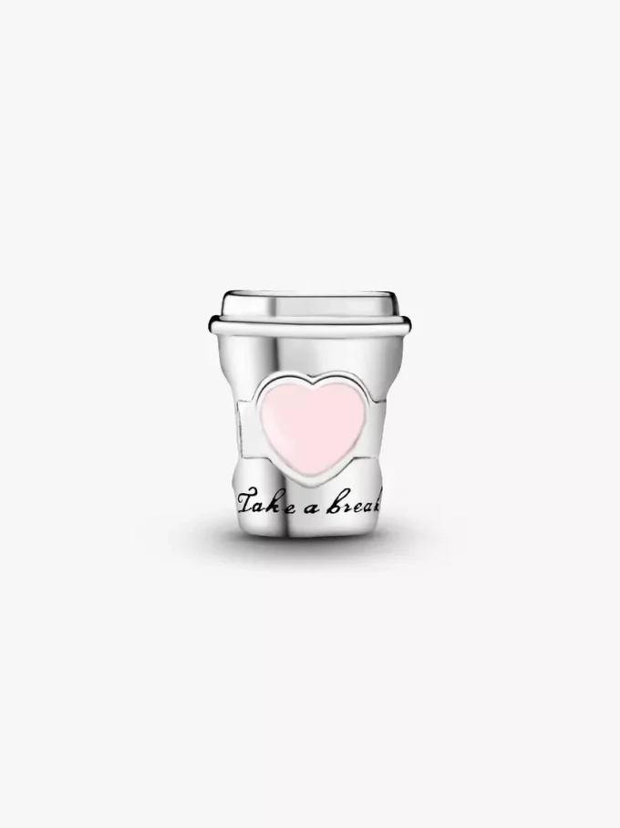 Take a Break-Kaffeetassen-Charm aus Sterlingsilber