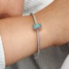 Teal-Pavé-Clip Charm – Sterlingsilber