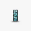 Teal-Pavé-Clip Charm – Sterlingsilber