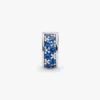 Teal-Pavé-Clip Charm – Sterlingsilber