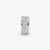 Teal-Pavé-Clip Charm – Sterlingsilber