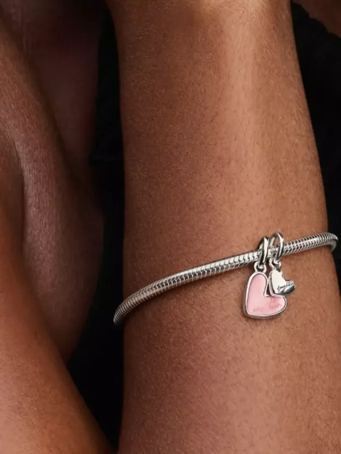 Teilbarer Mutter-&-Tochter-Dangle Charm aus Sterlingsilber