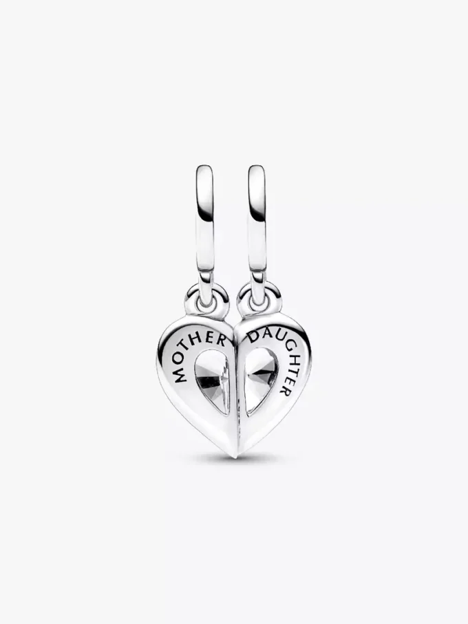 Teilbarer Mutter-&-Tochter-Dangle Charm aus Sterlingsilber