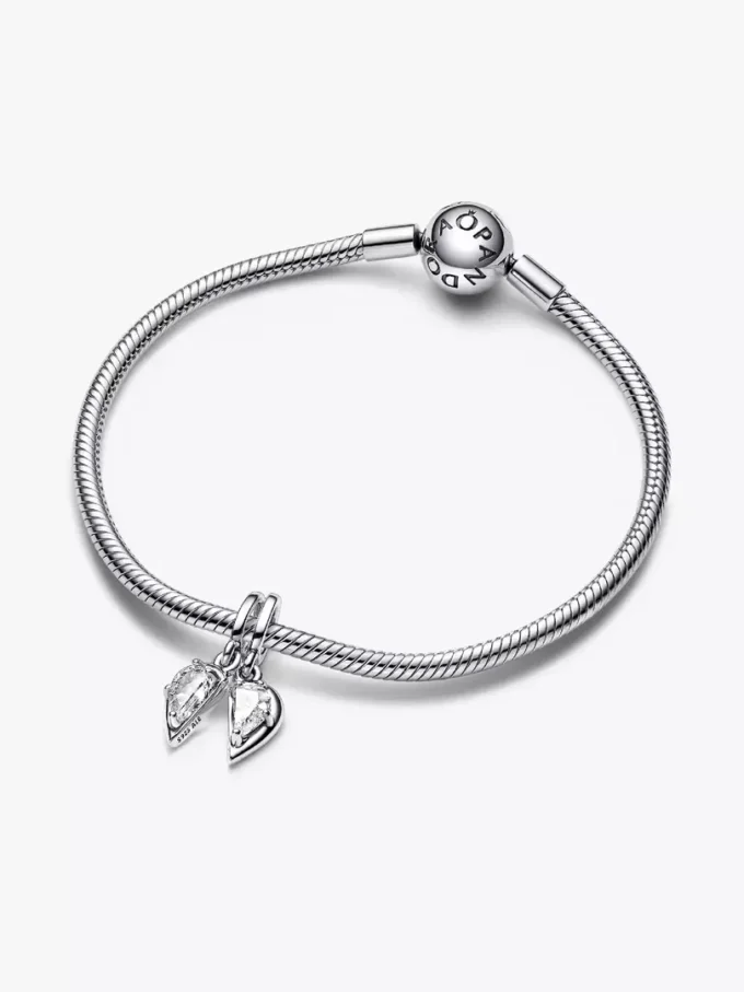 Teilbarer Mutter-&-Tochter-Dangle Charm aus Sterlingsilber
