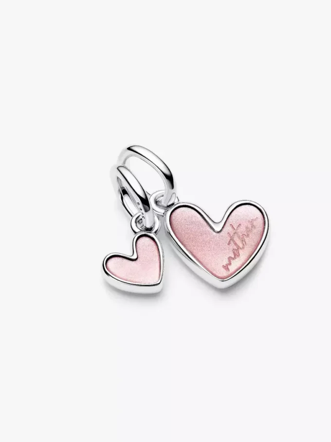 Teilbarer Mutter-&-Tochter-Dangle Charm aus Sterlingsilber