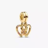 Teilbarer Puzzleteil-Herz-Dangle Charm, 14-karätig vergoldet