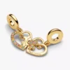 Teilbarer Puzzleteil-Herz-Dangle Charm, 14-karätig vergoldet