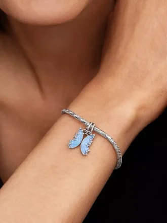 Teilbarer Schmetterlings-Dangle Charm aus Sterlingsilber