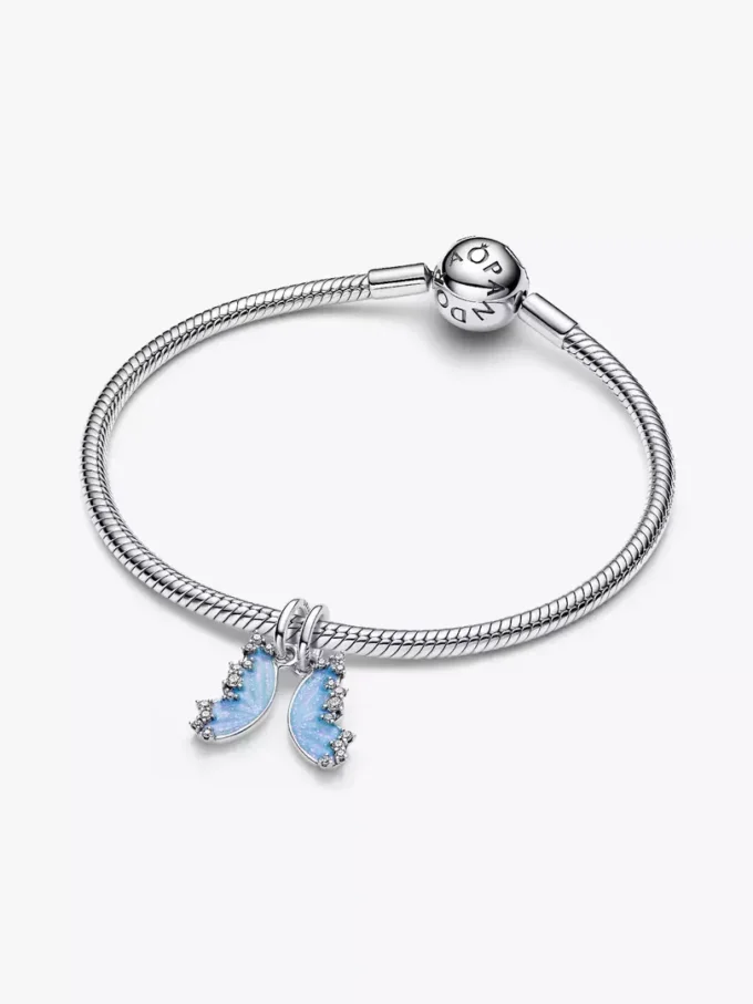 Teilbarer Schmetterlings-Dangle Charm aus Sterlingsilber