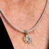 Teilbarer Sonnen- und Mond-Dangle Charm aus Sterlingsilber, 14-karätig vergoldet