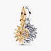 Teilbarer Sonnen- und Mond-Dangle Charm – Sterlingsilber, 14-karätige Vergoldung