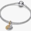 Teilbarer Sonnen- und Mond-Dangle Charm – Sterlingsilber, 14-karätige Vergoldung