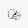Teilbarer vierblättriger Kleeblatt-Charm – Sterlingsilber