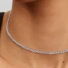 Tennis-Choker-Halskette aus Sterlingsilber Tennis-Choker-Halskette aus Sterlingsilber
