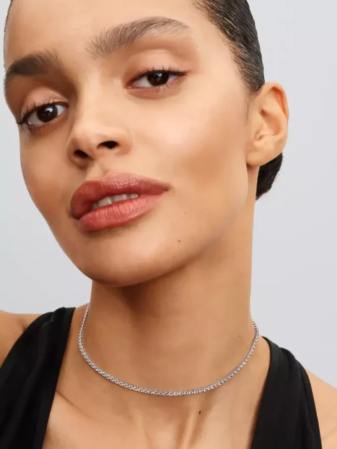 Tennis-Choker-Halskette aus Sterlingsilber Tennis-Choker-Halskette aus Sterlingsilber