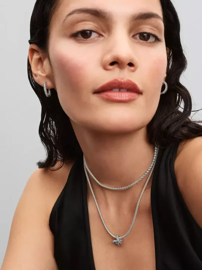 Tennis-Choker-Halskette aus Sterlingsilber Tennis-Choker-Halskette aus Sterlingsilber