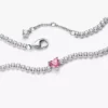 Tennisarmband mit funkelndem rosa Herz aus Sterlingsilber Tennisarmband mit funkelndem rosa Herz aus Sterlingsilber