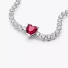 Tennisarmband „Red Sparkling Heart“ aus Sterlingsilber Tennisarmband „Red Sparkling Heart“ aus Sterlingsilber
