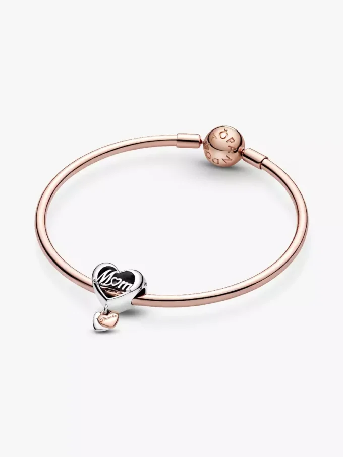 „Thank you mum“-Herz-Charm aus Sterlingsilber, 14-karätig rosévergoldet „Thank you mum“-Herz-Charm aus Sterlingsilber, 14-karätig rosévergoldet