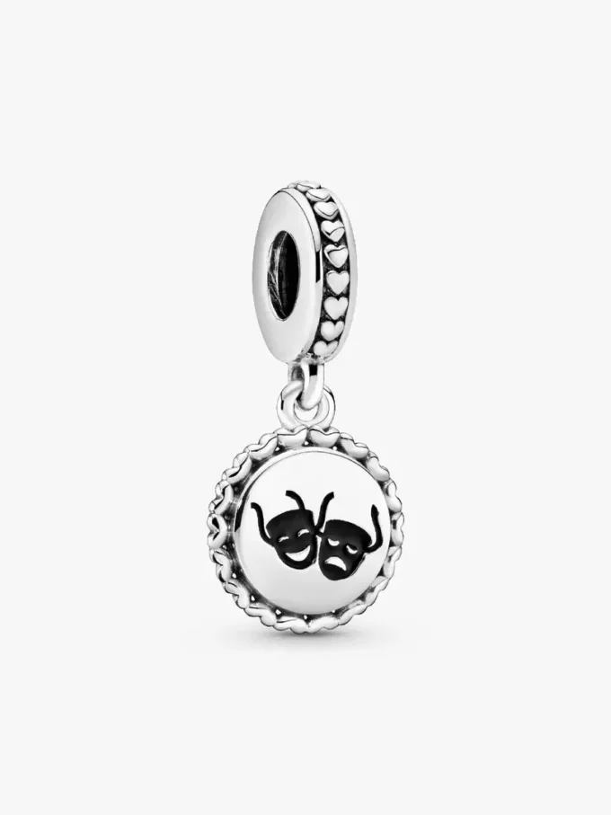 Theatermasken-Anhänger aus Sterlingsilber mit Charm Theatermasken-Anhänger aus Sterlingsilber mit Charm
