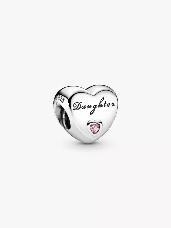 Tochter-Herz-Charm aus Sterlingsilber