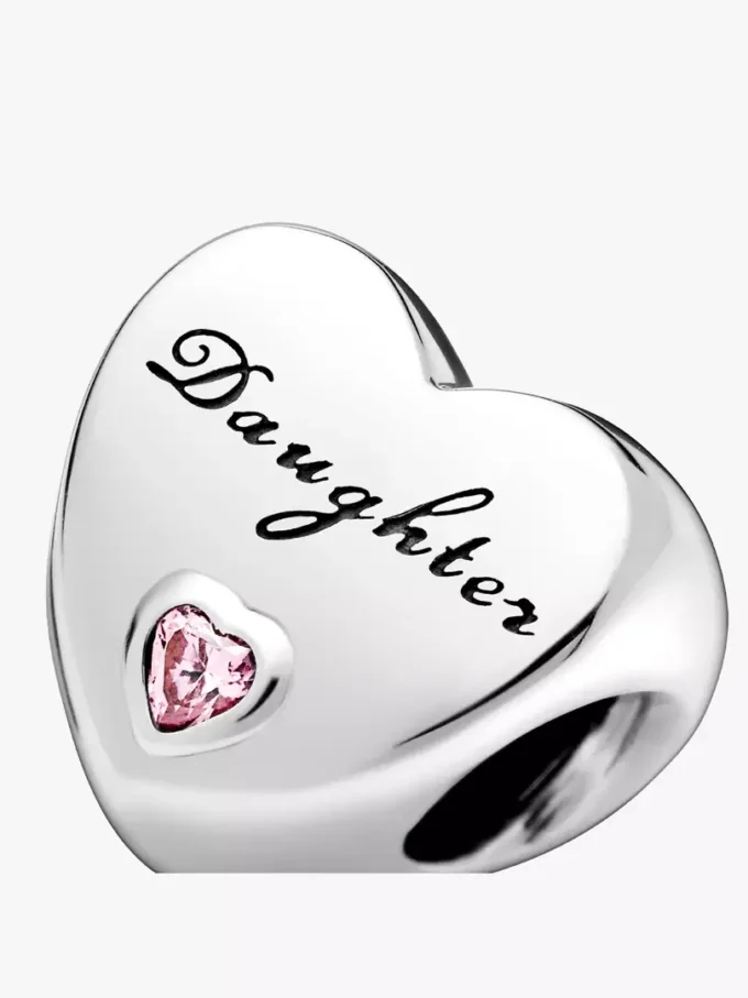 Tochter-Herz-Charm aus Sterlingsilber