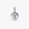 Totenkopf-Medaillon-Charm aus Sterlingsilber