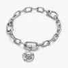 Totenkopf-Medaillon-Charm aus Sterlingsilber