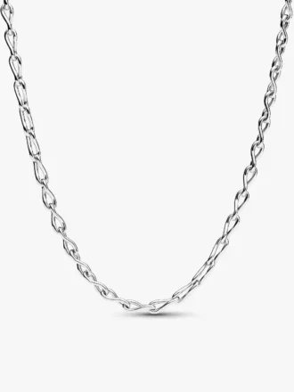 Set aus gravierbarem rechteckigem Anhänger und Unendlichkeitskette, 2er-Set