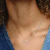 Triple Stone Heart Collier Halskette aus Sterlingsilber Triple Stone Heart Collier Halskette aus Sterlingsilber