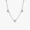 Triple Stone Heart Station Halskette – Sterlingsilber Triple Stone Heart Station Halskette – Sterlingsilber