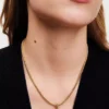 Türkisblauer Eternity Circle Dangle Charm, 14 Karat vergoldet