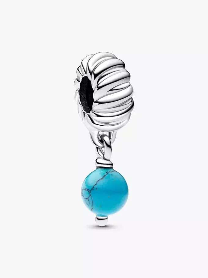 Türkisfarbener Dangle Charm aus Sterlingsilber
