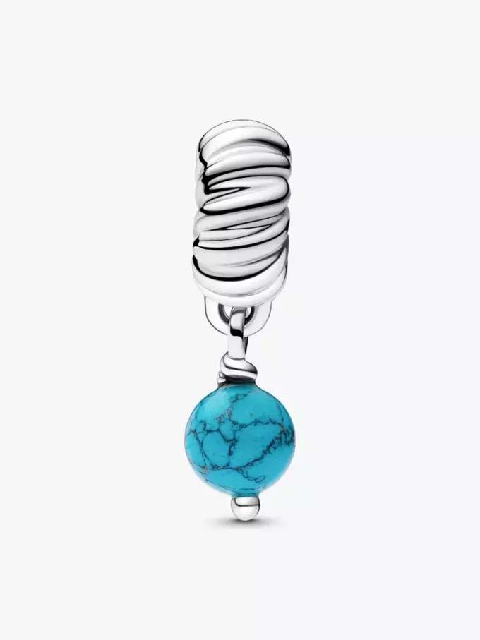 Türkisfarbener Dangle Charm aus Sterlingsilber