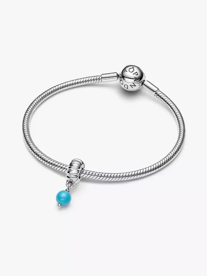 Türkisfarbener Dangle Charm aus Sterlingsilber